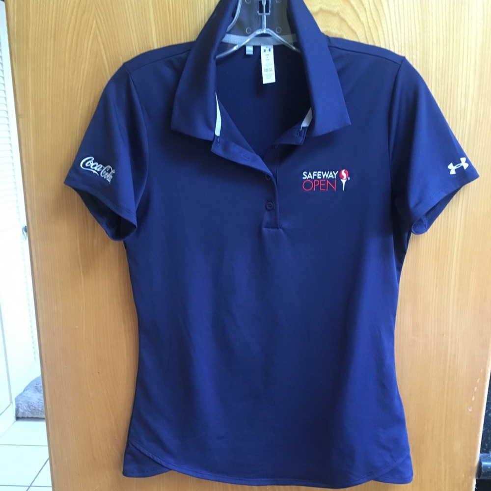NWT Under Armour navy golf shirt S